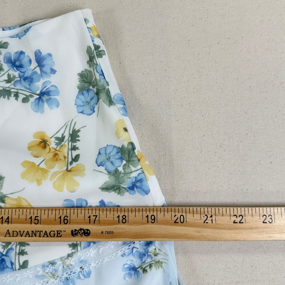 Altar'd State Belci D112 Blue Yellow Floral Tiered Ruffle Maxi Skirt Size M NWT - Picture 12 of 16